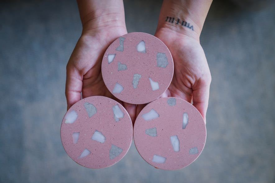Pink Stones Terrazzo Coasters